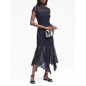 Banana Republic Navy Lace Trumpet Dress